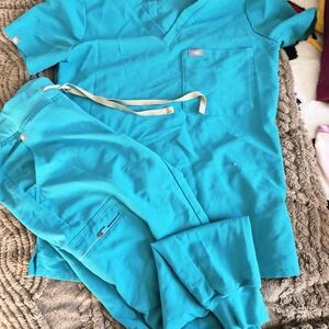 Figs Teal Scrub Set
